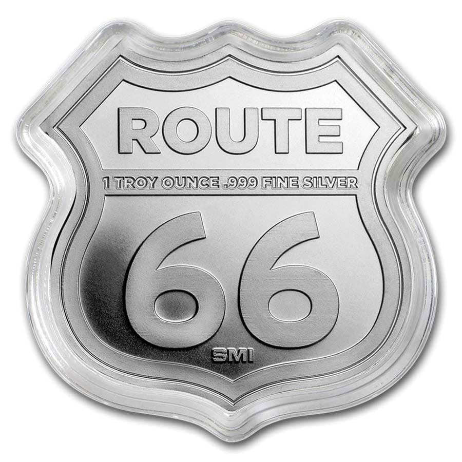 1 oz Silver - Icons of Route 66 Shield (Jack Rabbit Trading Post